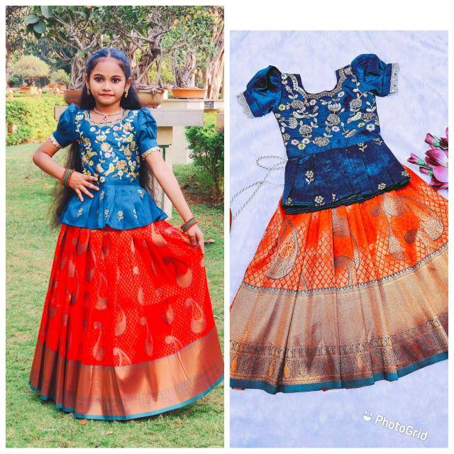 kids lehenga heavy silk Kids designer wear suppliers